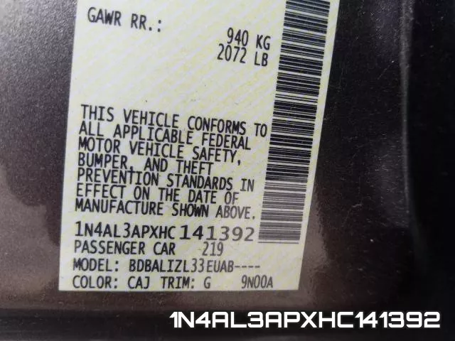 1N4AL3APXHC141392 фото 2