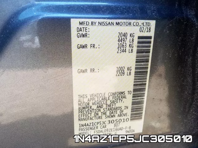 1N4AZ1CP5JC305010 фото 2