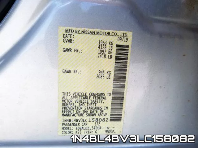 1N4BL4BV3LC158082 фото 2
