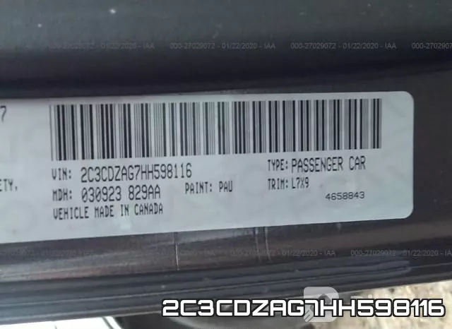 2C3CDZAG7HH598116 фото 10