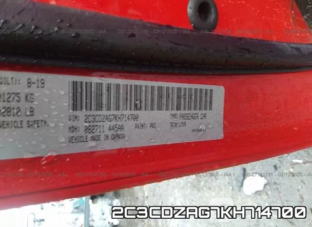 2C3CDZAG7KH714700 фото 10