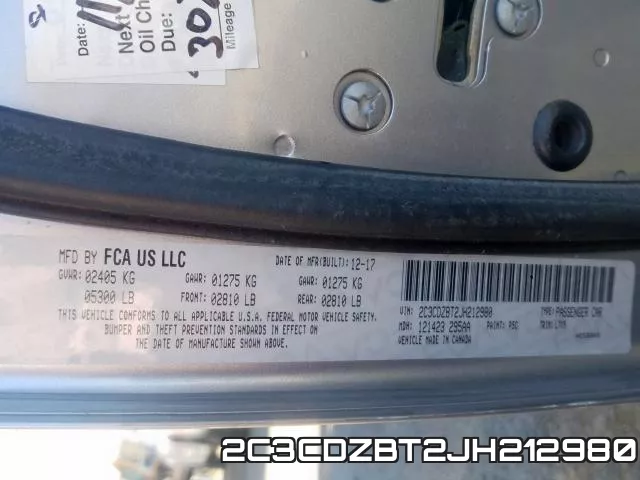 2C3CDZBT2JH212980 фото 2