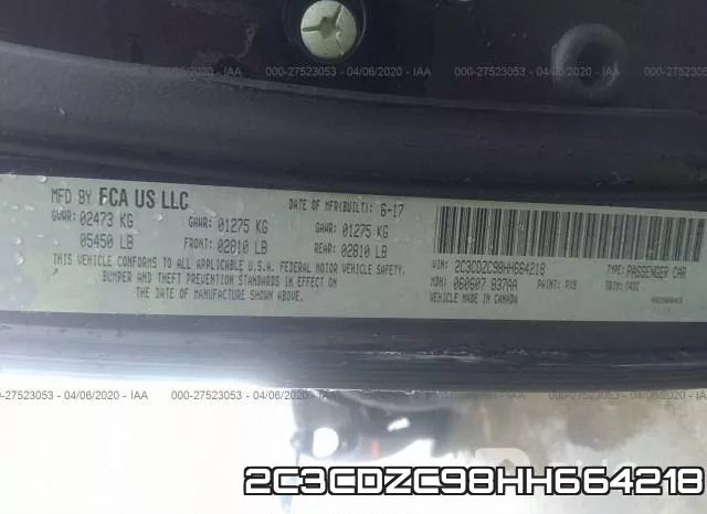 2C3CDZC98HH664218 фото 10