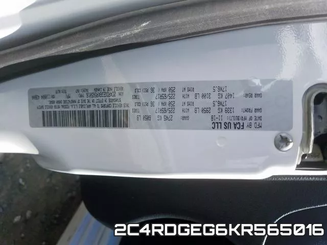 2C4RDGEG6KR565016 фото 2
