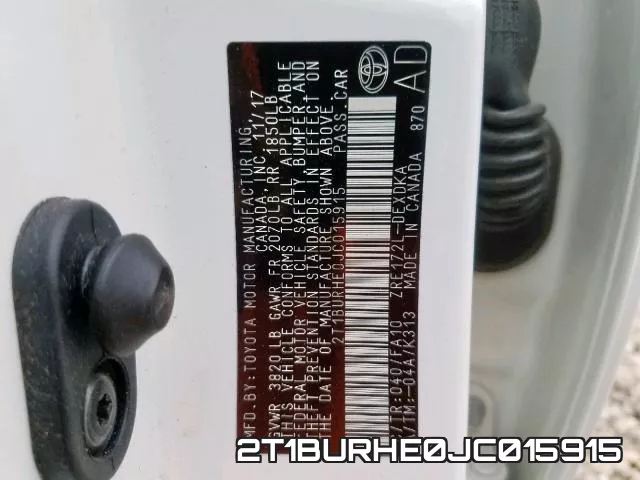 2T1BURHE0JC015915 фото 2