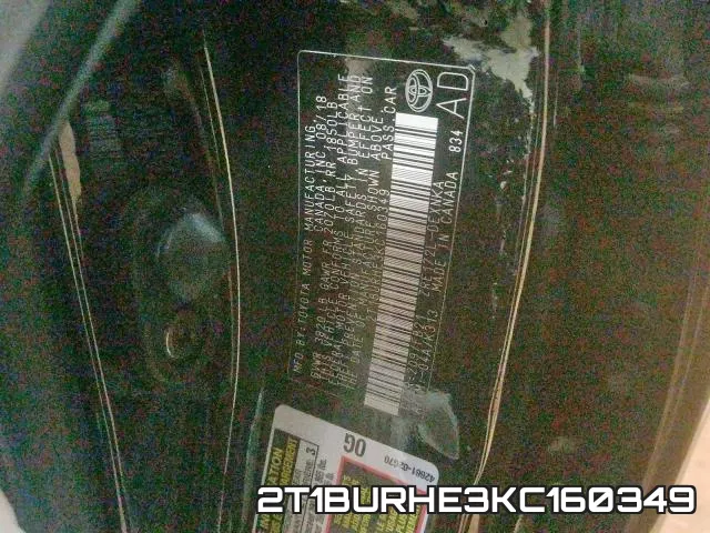 2T1BURHE3KC160349 фото 2