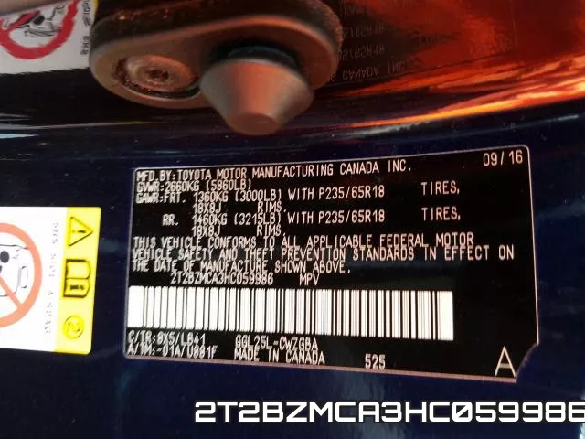 2T2BZMCA3HC059986 фото 2