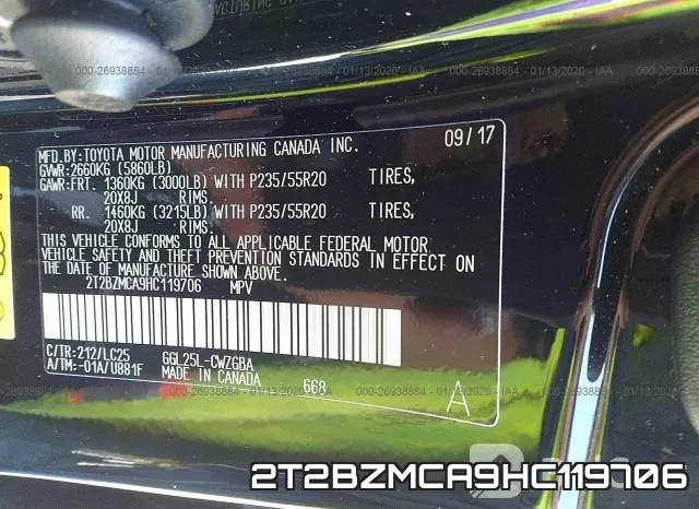 2T2BZMCA9HC119706 фото 10