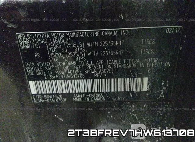 2T3BFREV7HW613708 фото 10