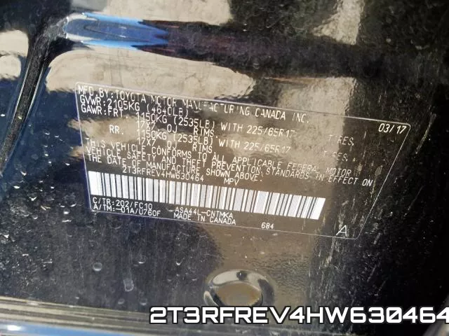 2T3RFREV4HW630464 фото 2
