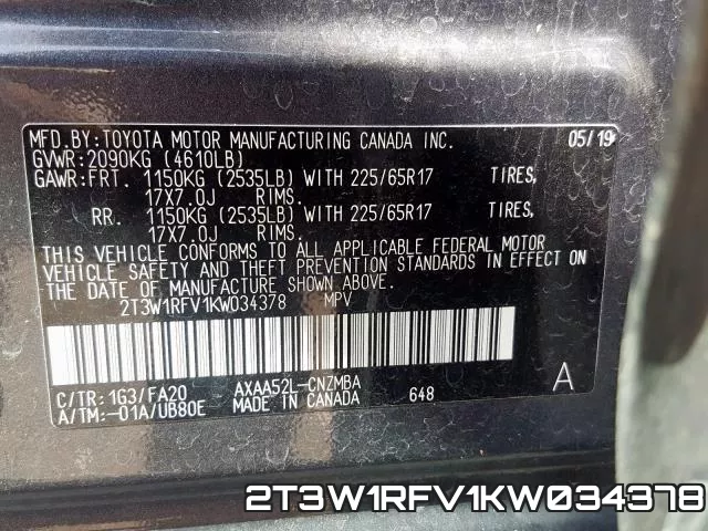 2T3W1RFV1KW034378 фото 2