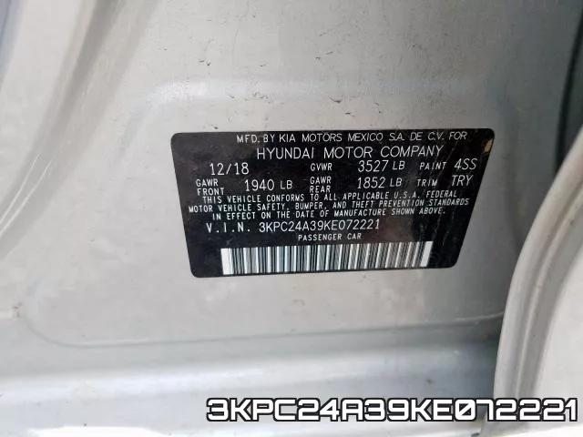 3KPC24A39KE072221 фото 2