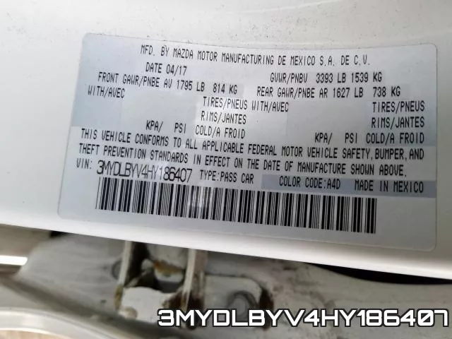 3MYDLBYV4HY186407 фото 2