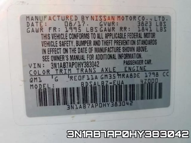 3N1AB7AP0HY383042 фото 2