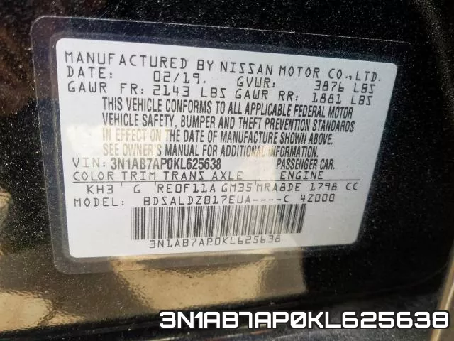 3N1AB7AP0KL625638 фото 2