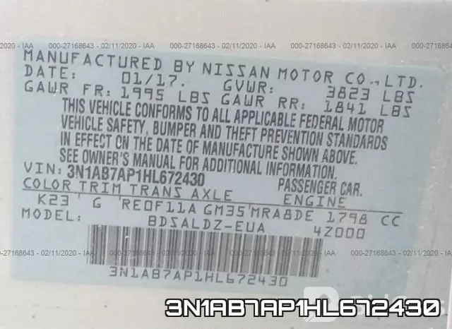3N1AB7AP1HL672430 фото 10