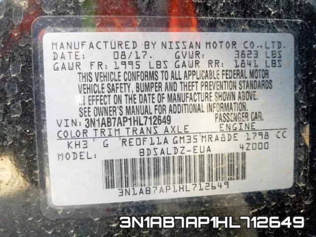 3N1AB7AP1HL712649 фото 2