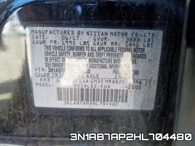 3N1AB7AP2HL704480 фото 2