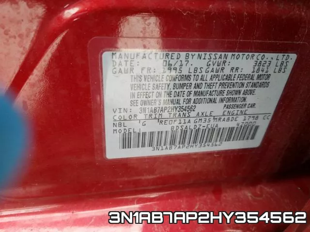 3N1AB7AP2HY354562 фото 2