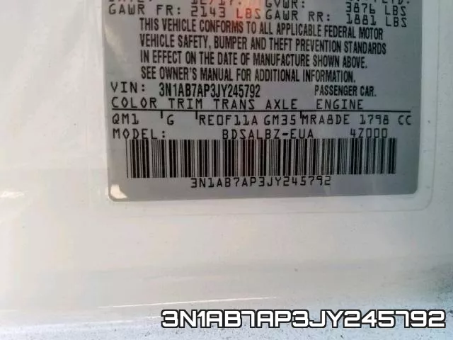 3N1AB7AP3JY245792 фото 2