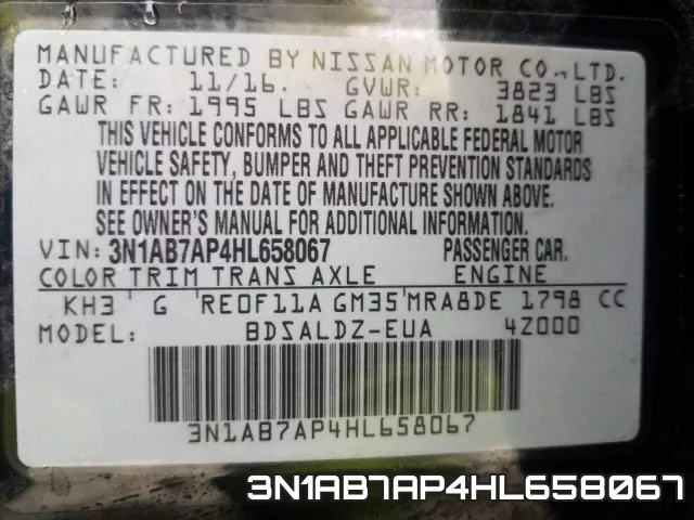 3N1AB7AP4HL658067 фото 2