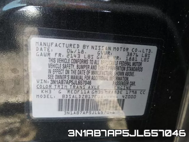 3N1AB7AP5JL657046 фото 2