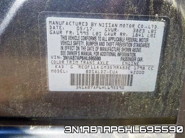 3N1AB7AP6HL695590 фото 2