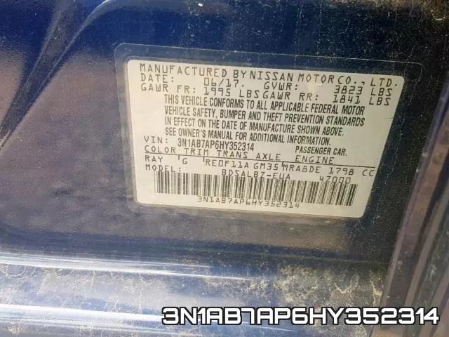 3N1AB7AP6HY352314 фото 2