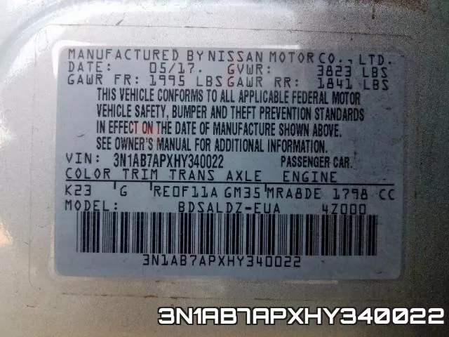 3N1AB7APXHY340022 фото 2
