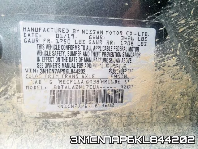 3N1CN7AP6KL844202 фото 2