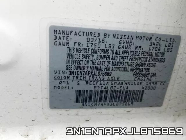 3N1CN7APXJL875869 фото 2