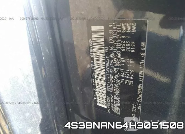 4S3BNAN64H3051508 фото 10