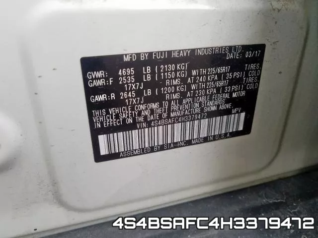 4S4BSAFC4H3379472 фото 2
