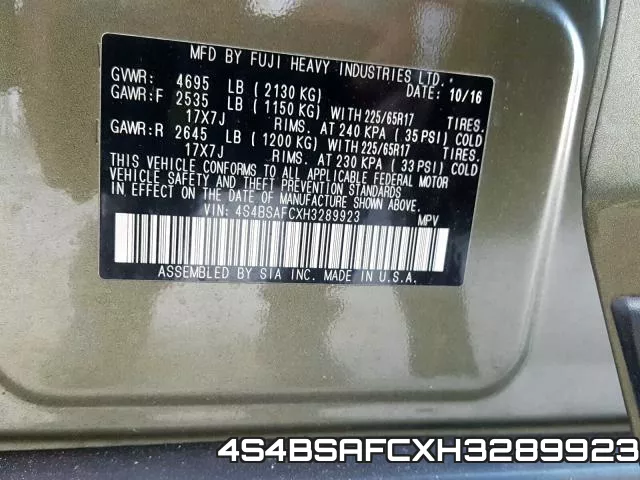 4S4BSAFCXH3289923 фото 2