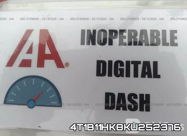 4T1B11HK8KU252376 фото 8