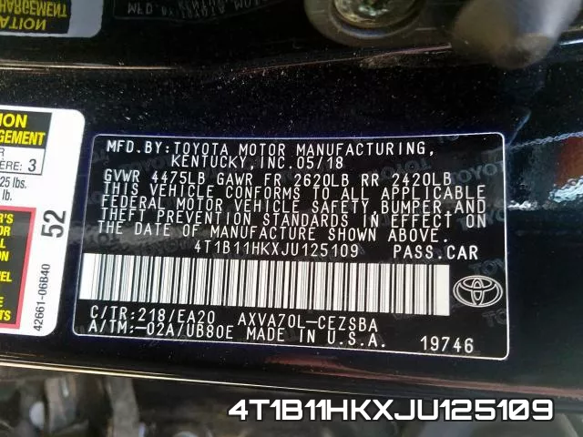 4T1B11HKXJU125109 фото 2