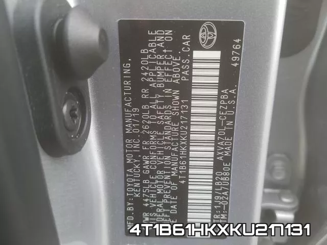 4T1B61HKXKU217131 фото 2