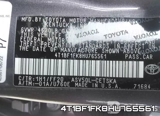 4T1BF1FK8HU765561 фото 10