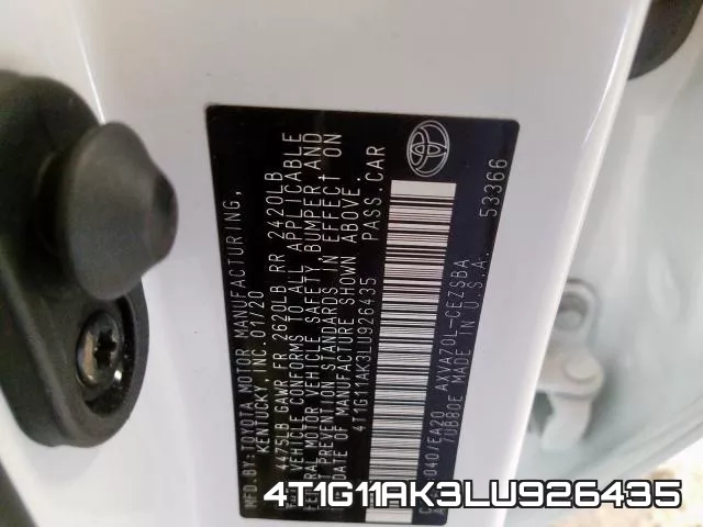 4T1G11AK3LU926435 фото 2