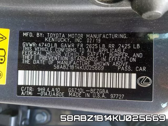 58ABZ1B14KU025669 фото 2