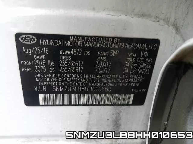 5NMZU3LB8HH010653 фото 2
