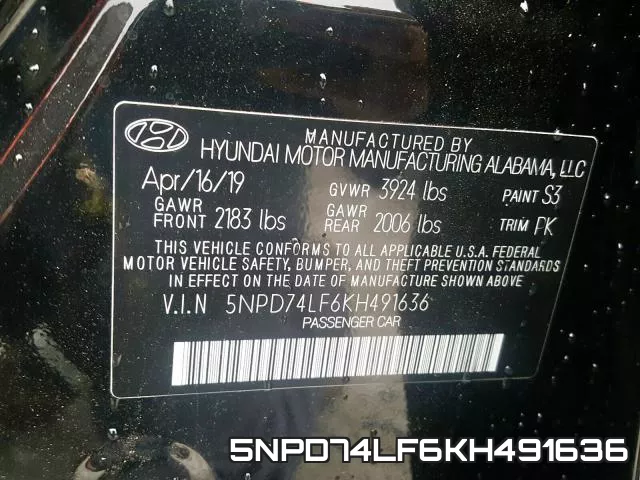5NPD74LF6KH491636 фото 2