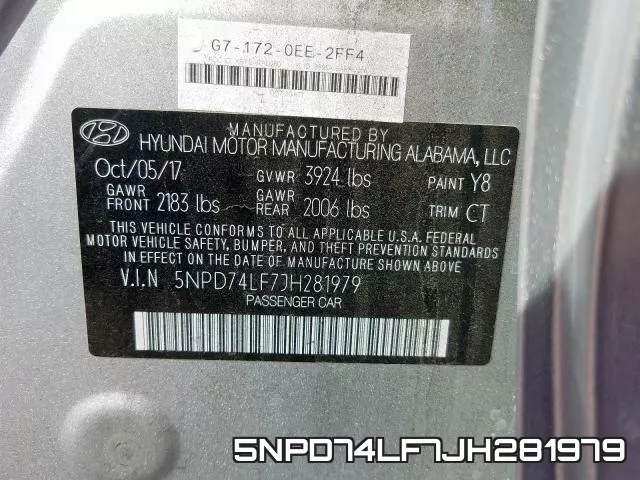 5NPD74LF7JH281979 фото 2