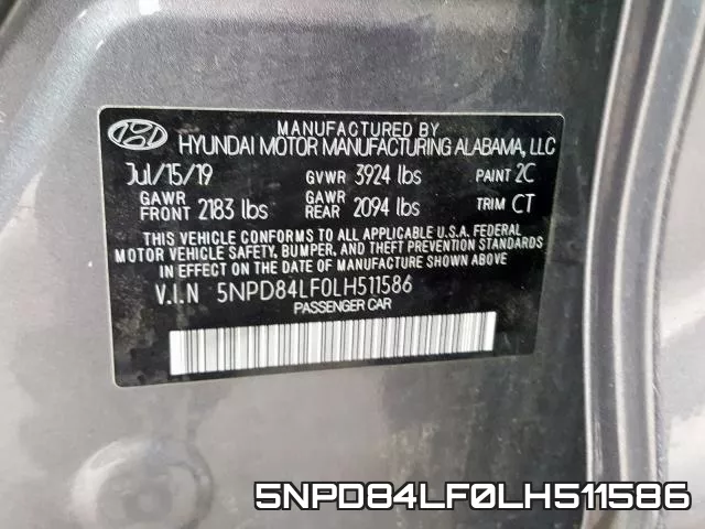 5NPD84LF0LH511586 фото 2
