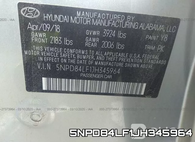 5NPD84LF1JH345964 фото 10
