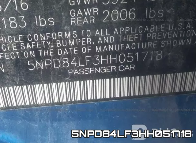 5NPD84LF3HH051718 фото 10