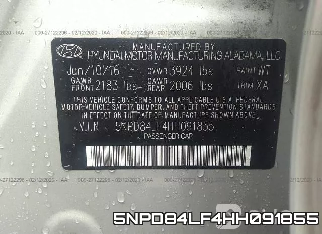 5NPD84LF4HH091855 фото 10