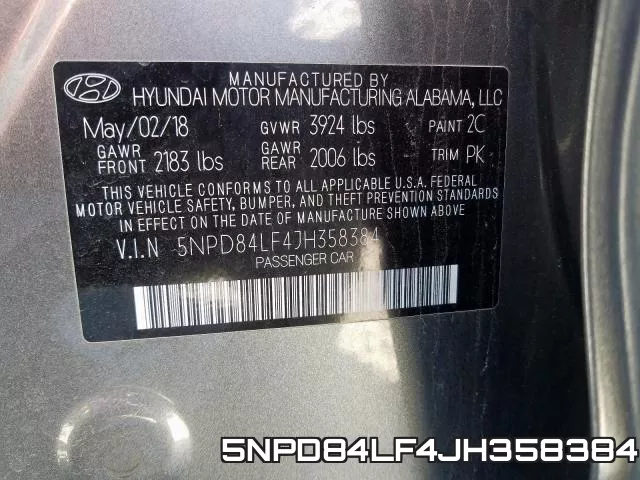 5NPD84LF4JH358384 фото 2