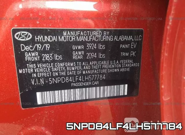 5NPD84LF4LH577784 фото 10