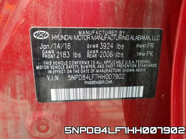 5NPD84LF7HH007902 фото 2